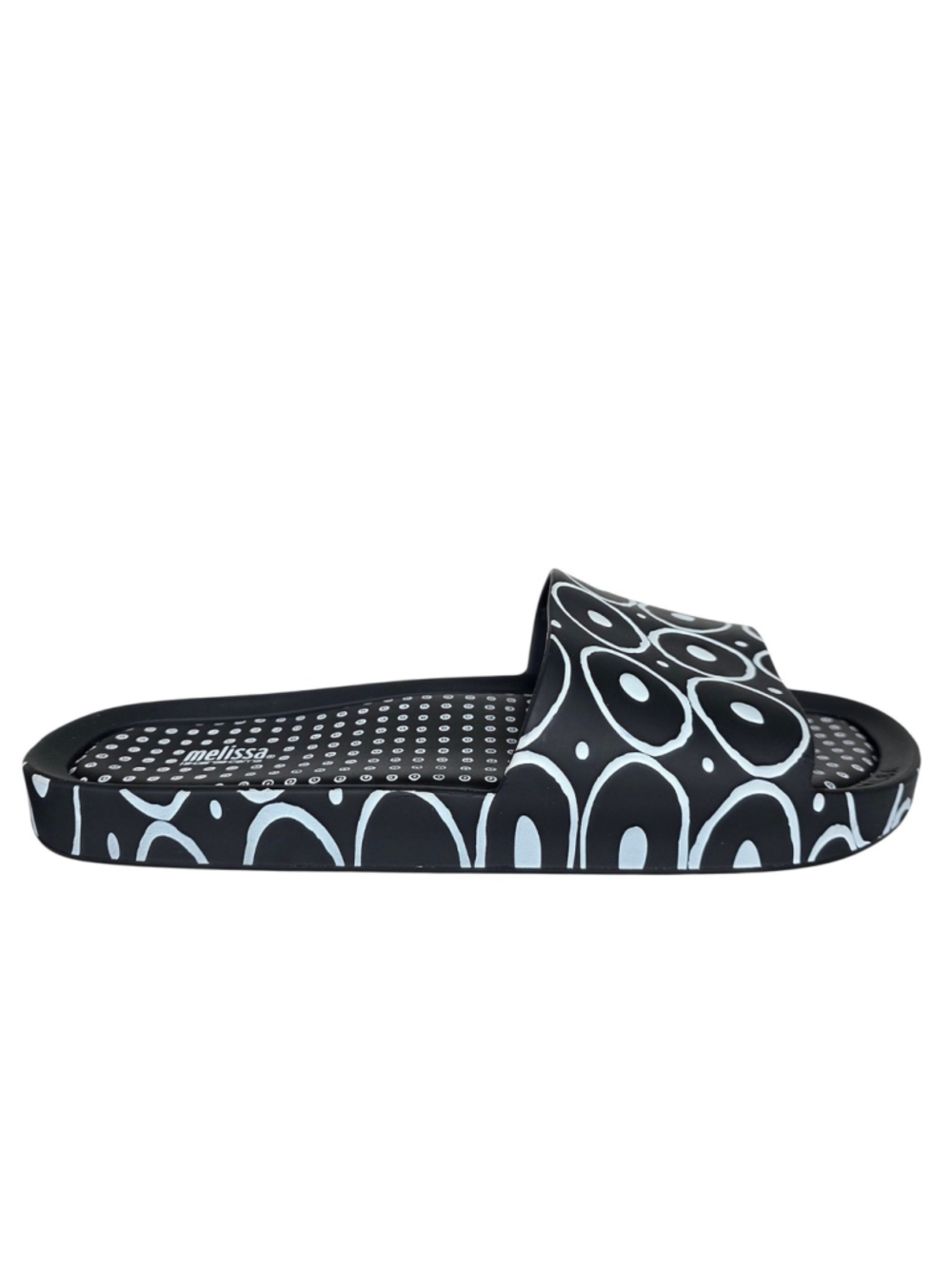 Melissa 10 Corso Como Slides Womens 12 Black Graphic Designer Sandals - Picture 6 of 10
